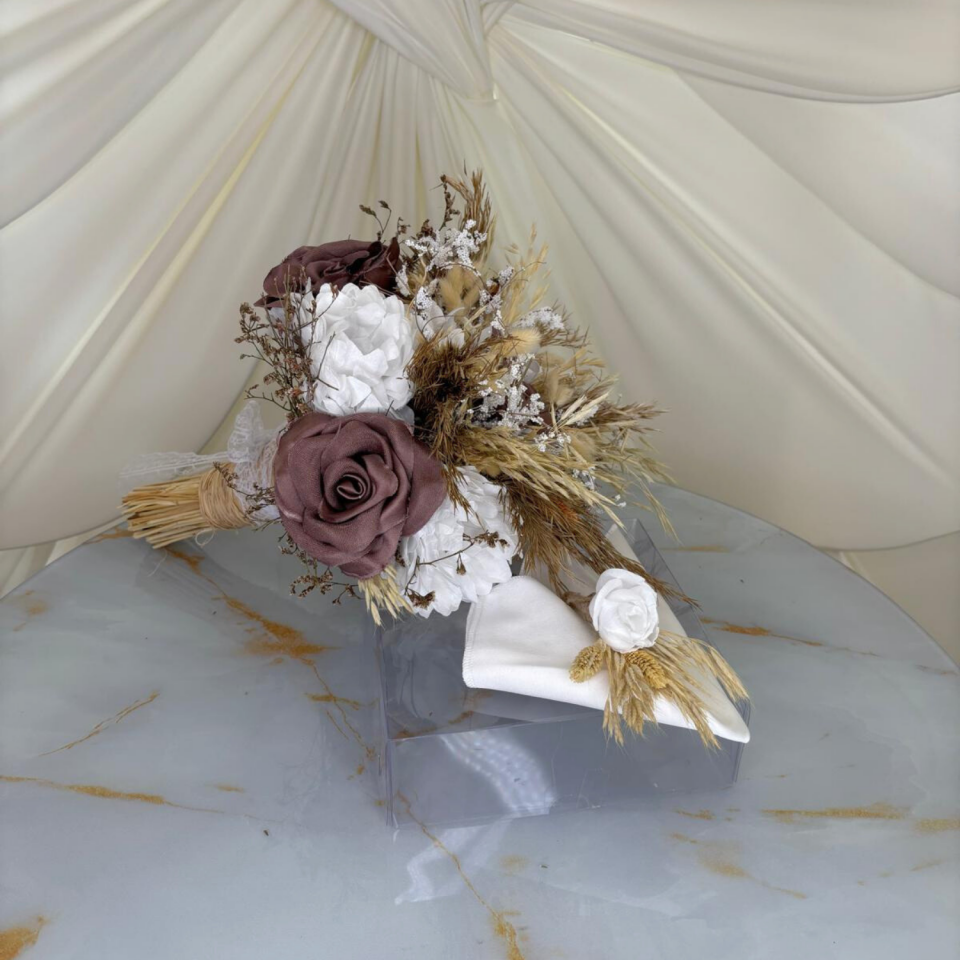 Brautstrauß Braun und Weiß | Geschenkartikel