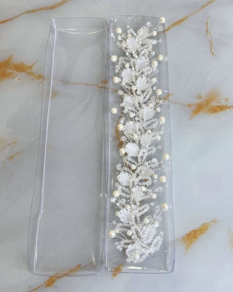 Brautkrone | Brauthaar-Accessoire | Glitzerndes Muschel-Haar-Accessoire