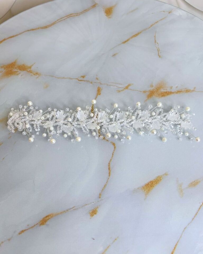 Brautkrone | Brauthaar-Accessoire | Glitzerndes Muschel-Haar-Accessoire
