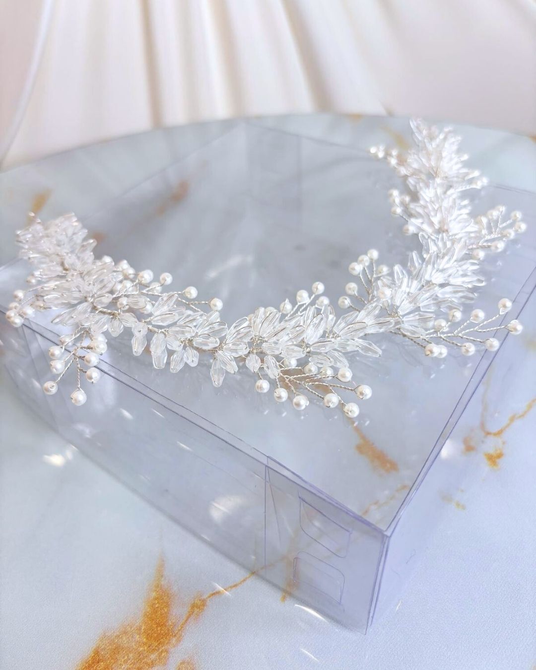 İnci ve Kristal Taşlı Gelin Saç Aksesuarı | Saç Bandı