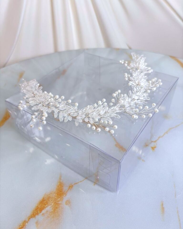 İnci ve Kristal Taşlı Gelin Saç Aksesuarı | Saç Bandı