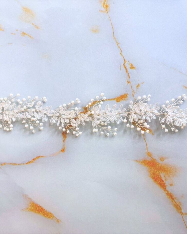 İnci ve Kristal Taşlı Gelin Saç Aksesuarı | Saç Bandı