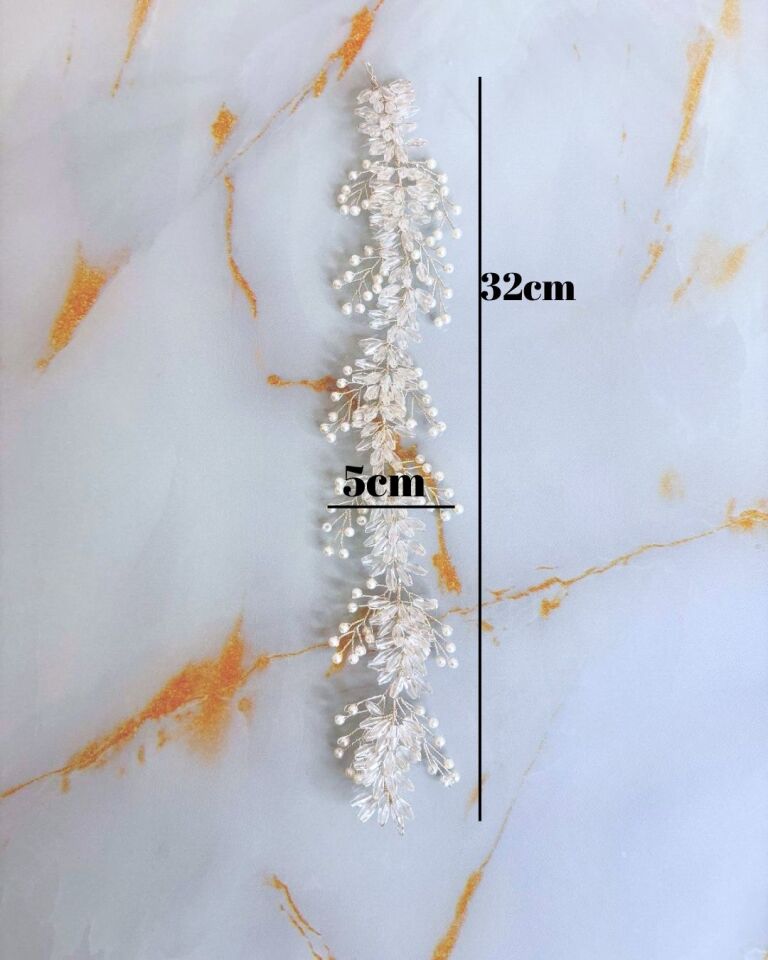 İnci ve Kristal Taşlı Gelin Saç Aksesuarı | Saç Bandı