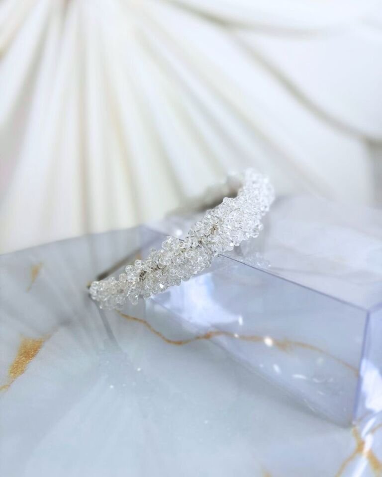 Kristal Taşlı Zarif Gelin Tacı | Gelin Saç Aksesuarı