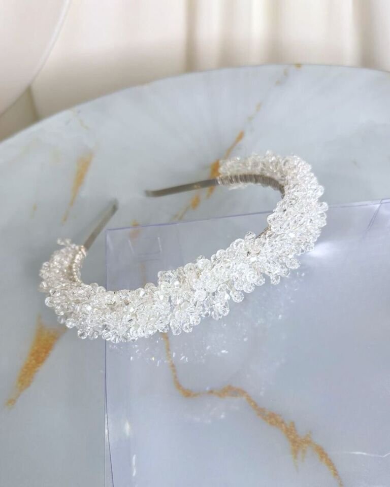 Kristal Taşlı Zarif Gelin Tacı | Gelin Saç Aksesuarı