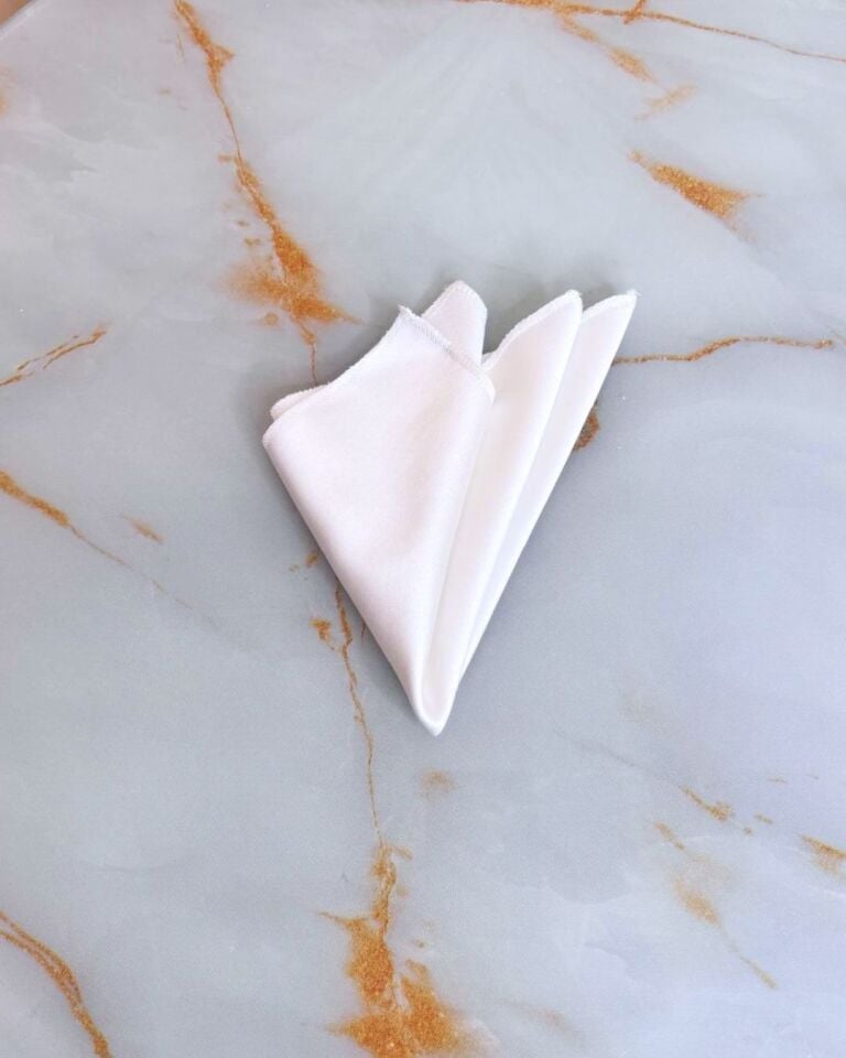 Kırık Beyaz Damat Yaka Mendili | Damatlık Cep Mendili