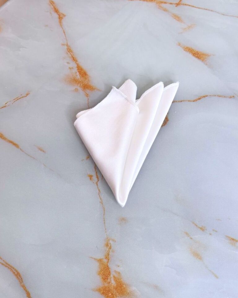Off-White Groom's Lapel Handkerchief | Groom's Suit Pocket Handkerchief