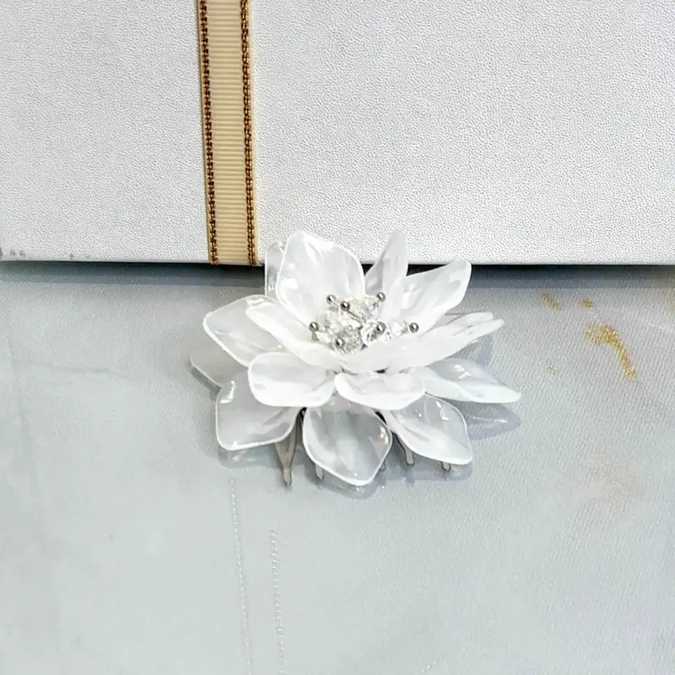 Gelin Saç Aksesuarı | Çiçekli Tarak Toka | Duvak Tokası