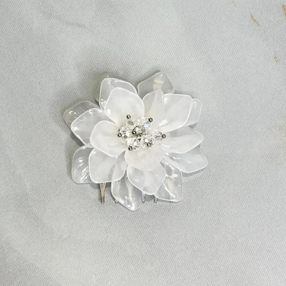 Gelin Saç Aksesuarı | Çiçekli Tarak Toka | Duvak Tokası