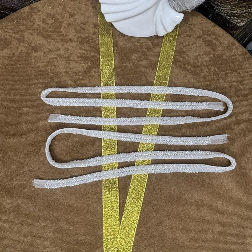 Hand Embroidered Cut Beaded Ribbon Tape