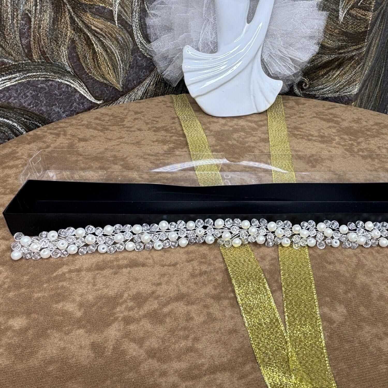 İnci Ve Kristalli Gelin Saç Aksesuarı