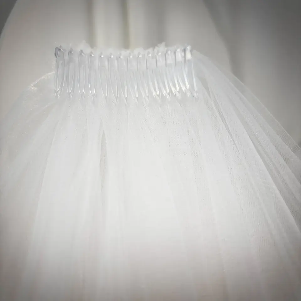 Kristal El İşlemesi Kısa Duvak (75cm)