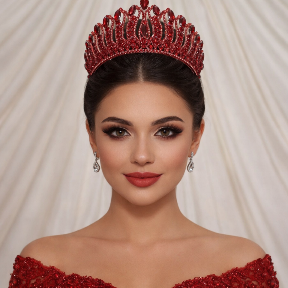 Bridal Crown Red High Henna Crown