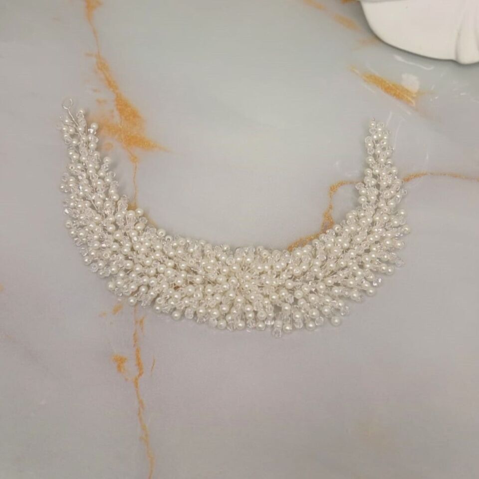 Gelin Saç Aksesuarı Yoğun İncili