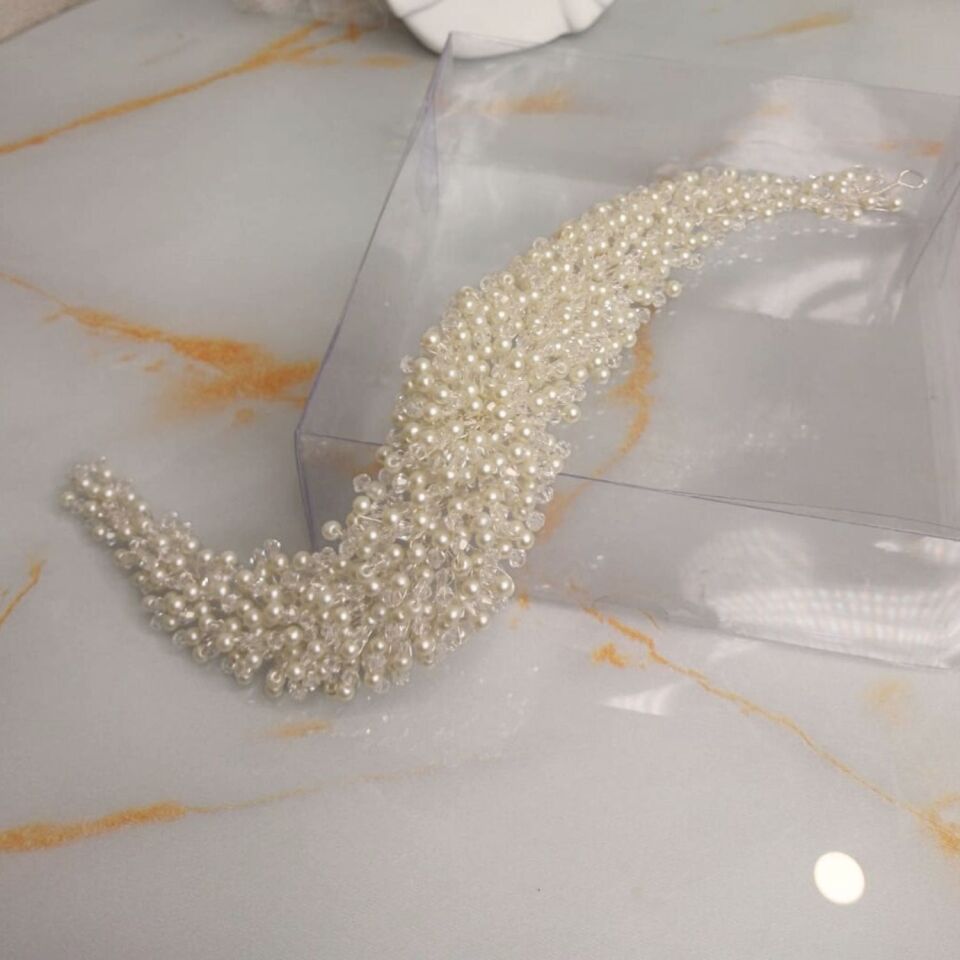 Gelin Saç Aksesuarı Yoğun İncili