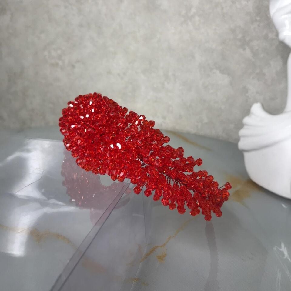 Kına Tacı | Kırmızı Kristal  Taç |  Gelin Tacı