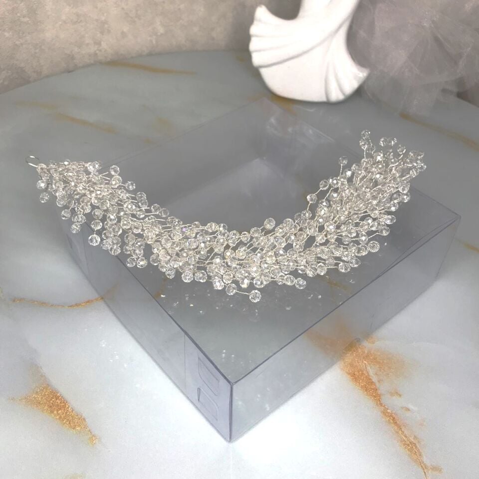 Gelin Saç Bandı | Yoğun Kristal Bahar Dalı