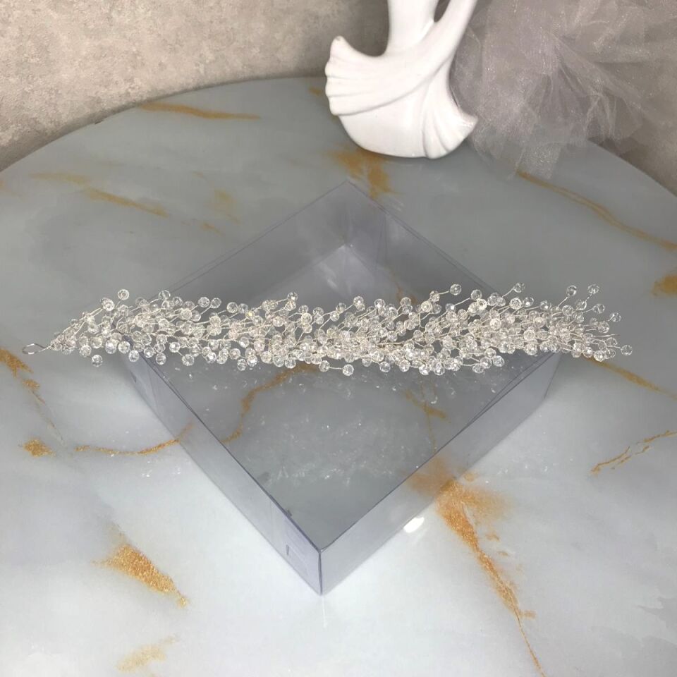 Gelin Saç Bandı | Yoğun Kristal Bahar Dalı
