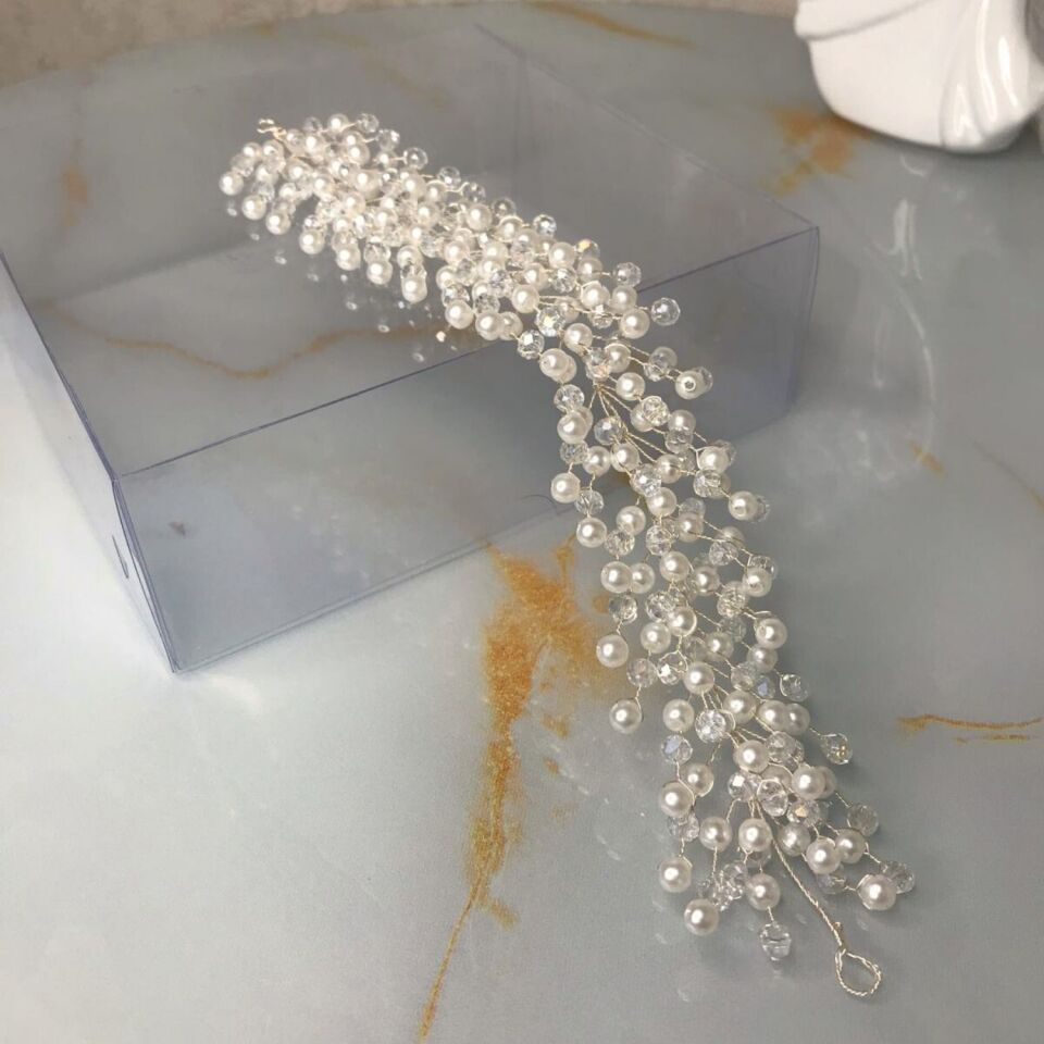 Bridal Headband | Spring Branch with Rich Crystals and Pearls