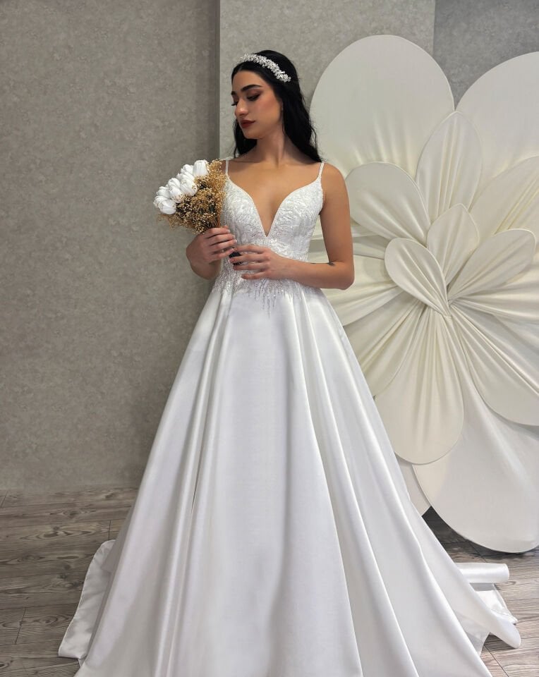 ELSA | Cepli Saten Gelinlik