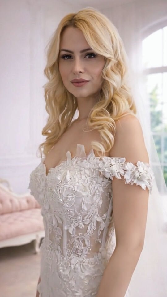 MONICA | Üç Boyutlu Dantelli Balık Model Gelinlik