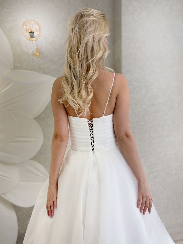 REBECCA | Organze Drapeli Gelinlik