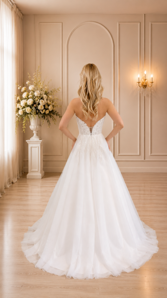 GINA | Embroidered Sleeved Wedding Dress